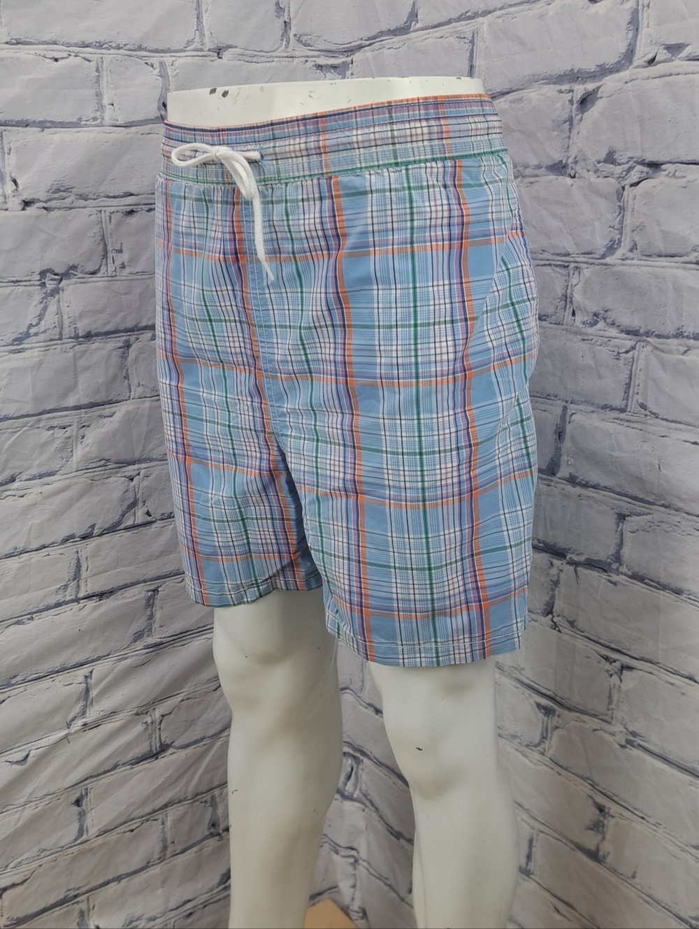 NEW Polo Ralph Lauren Men's Swim Shorts Blue Check Classic Fit large 35-39"waist